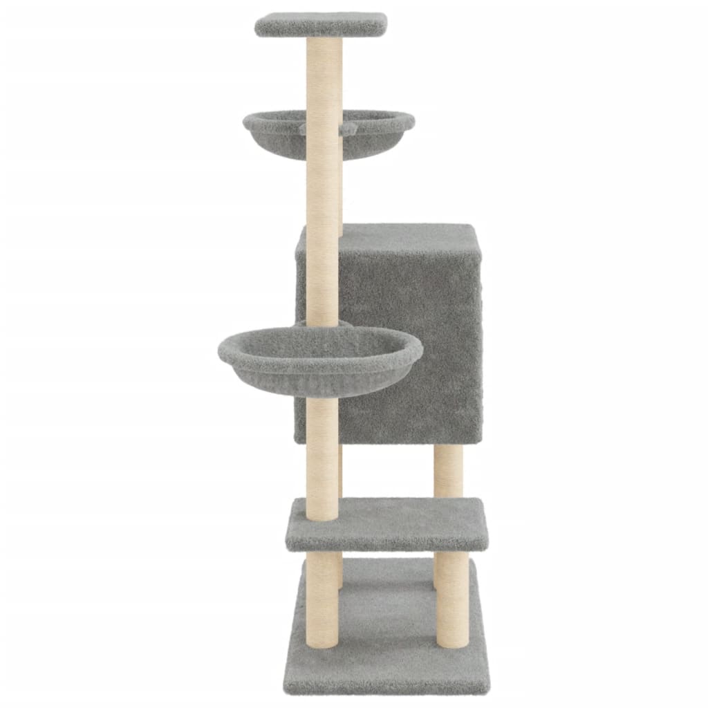 vidaXL Arbre à chat avec griffoirs en sisal gris clair 117 cm