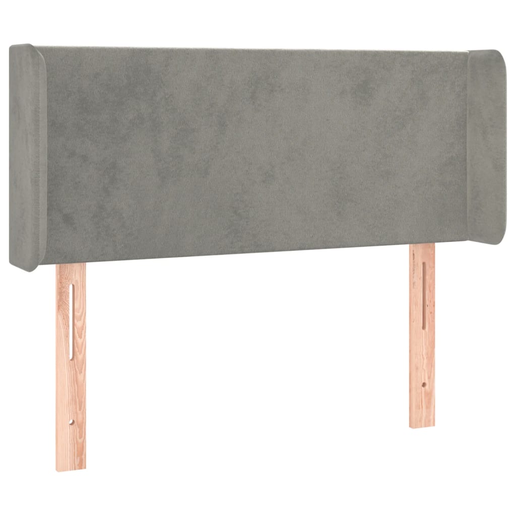 vidaXL Tête de lit à LED Gris clair 83x16x78/88 cm Velours