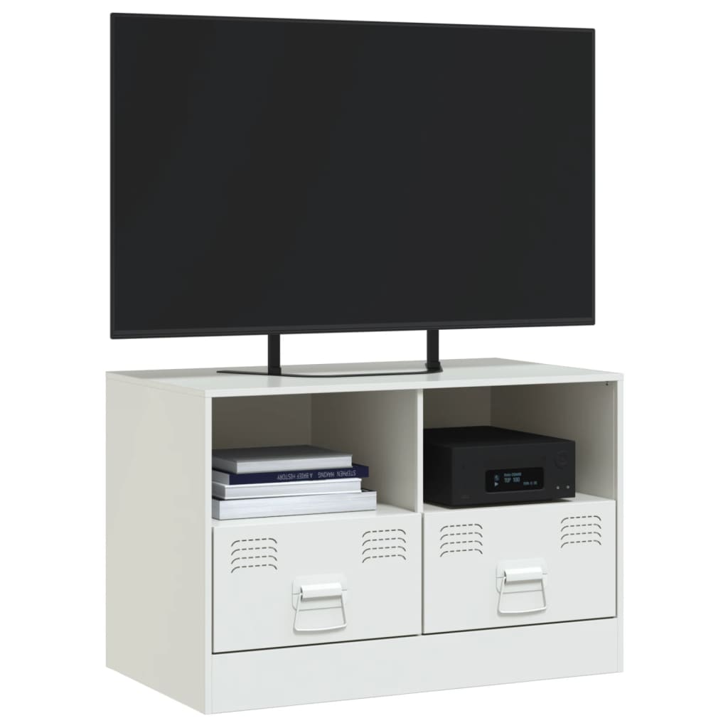 vidaXL Meuble TV blanc 67x39x44 cm acier