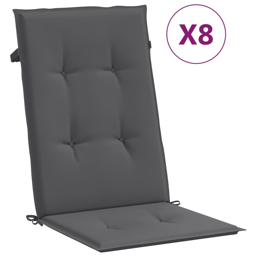 vidaXL Chaises de jardin inclinables et coussins lot de 8 teck solide