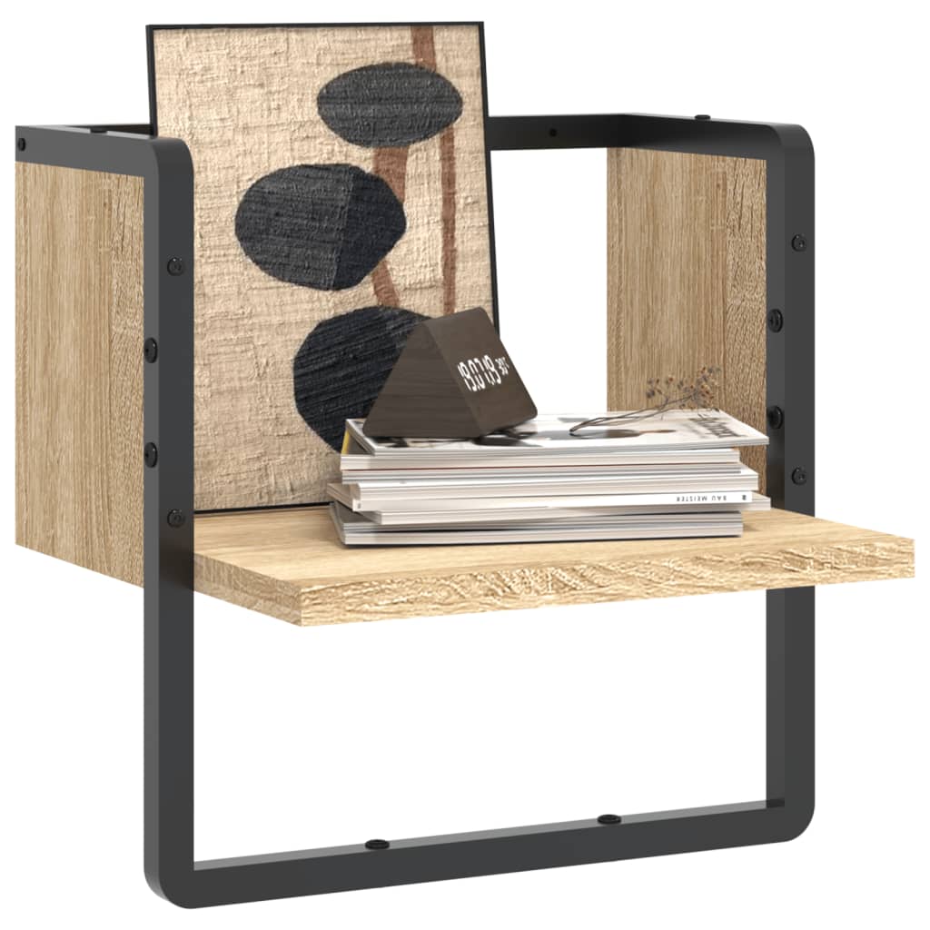 vidaXL Étagère murale avec barre chêne sonoma 30x25x30 cm