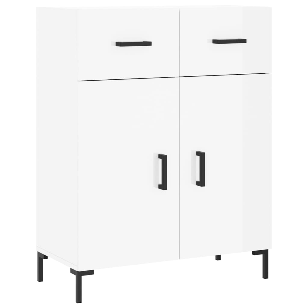 vidaXL Buffet Blanc brillant 69,5x34x90 cm Bois d'ingénierie