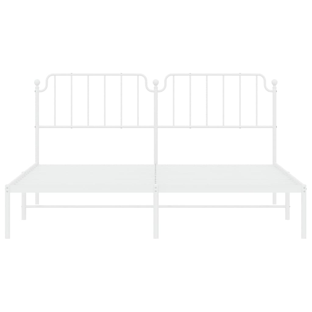 vidaXL Cadre de lit métal sans matelas et tête de lit blanc 183x213 cm