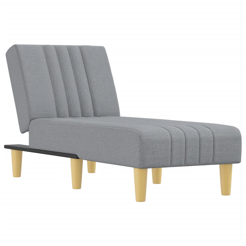 vidaXL Chaise longue gris clair tissu