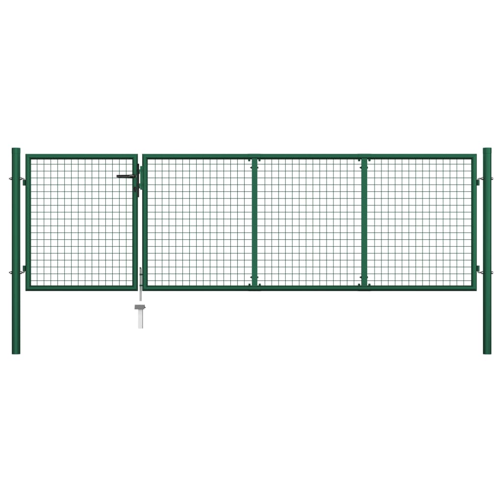 vidaXL Portillon Acier 350x100 cm Vert