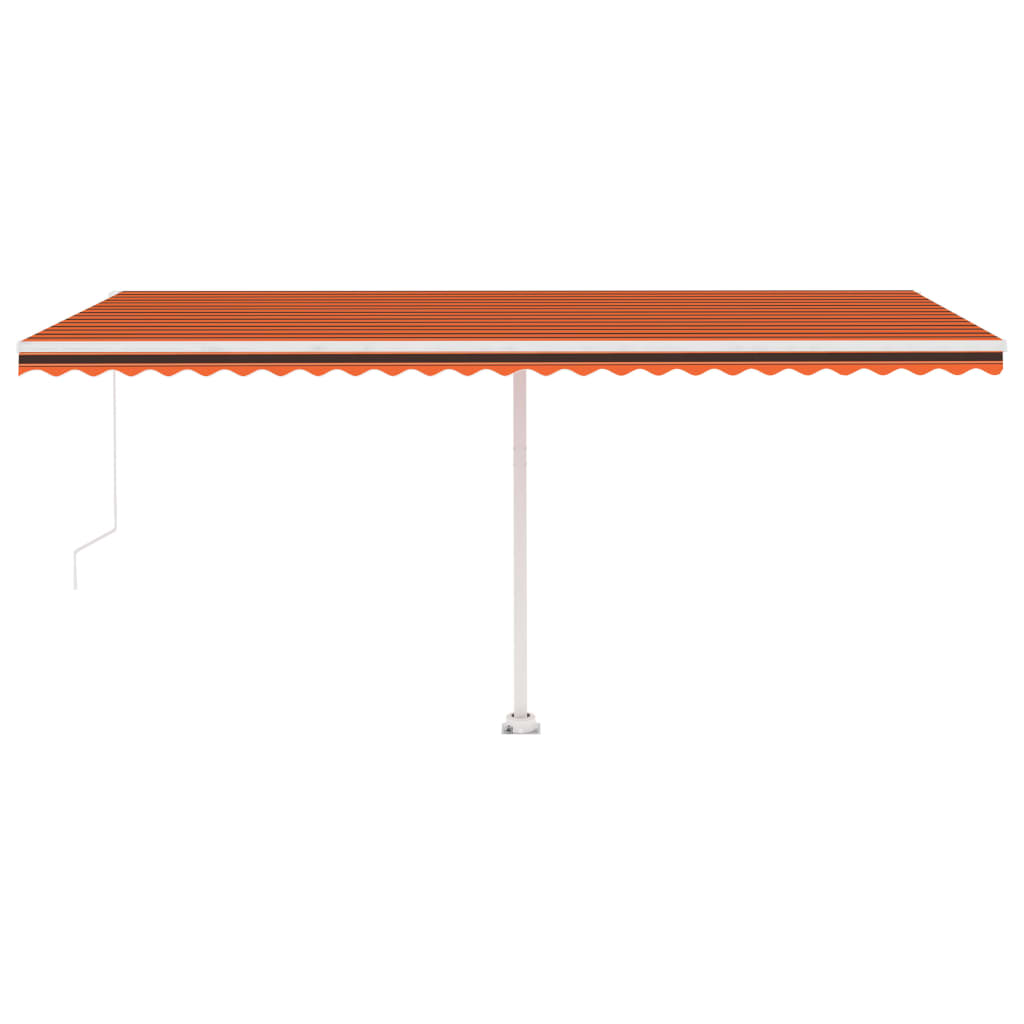 vidaXL Auvent manuel rétractable sur pied 500x300 cm Orange et marron