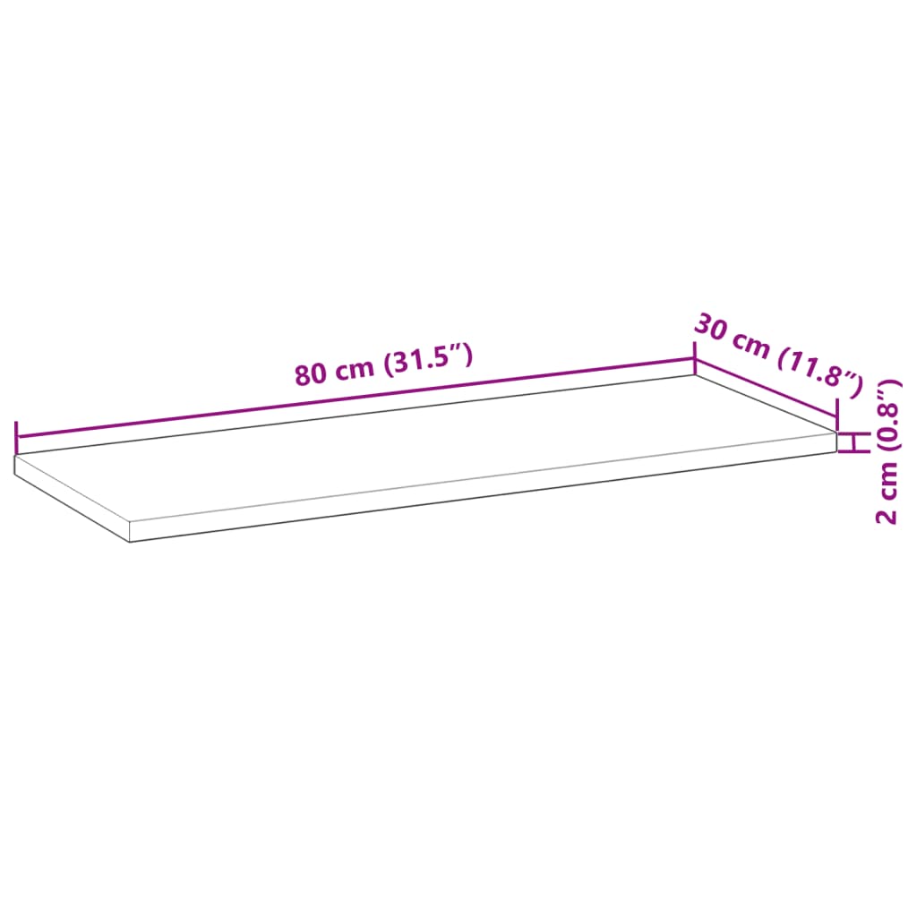 vidaXL Étagères flottantes 2 pcs 80x30x2 cm acacia massif non traité