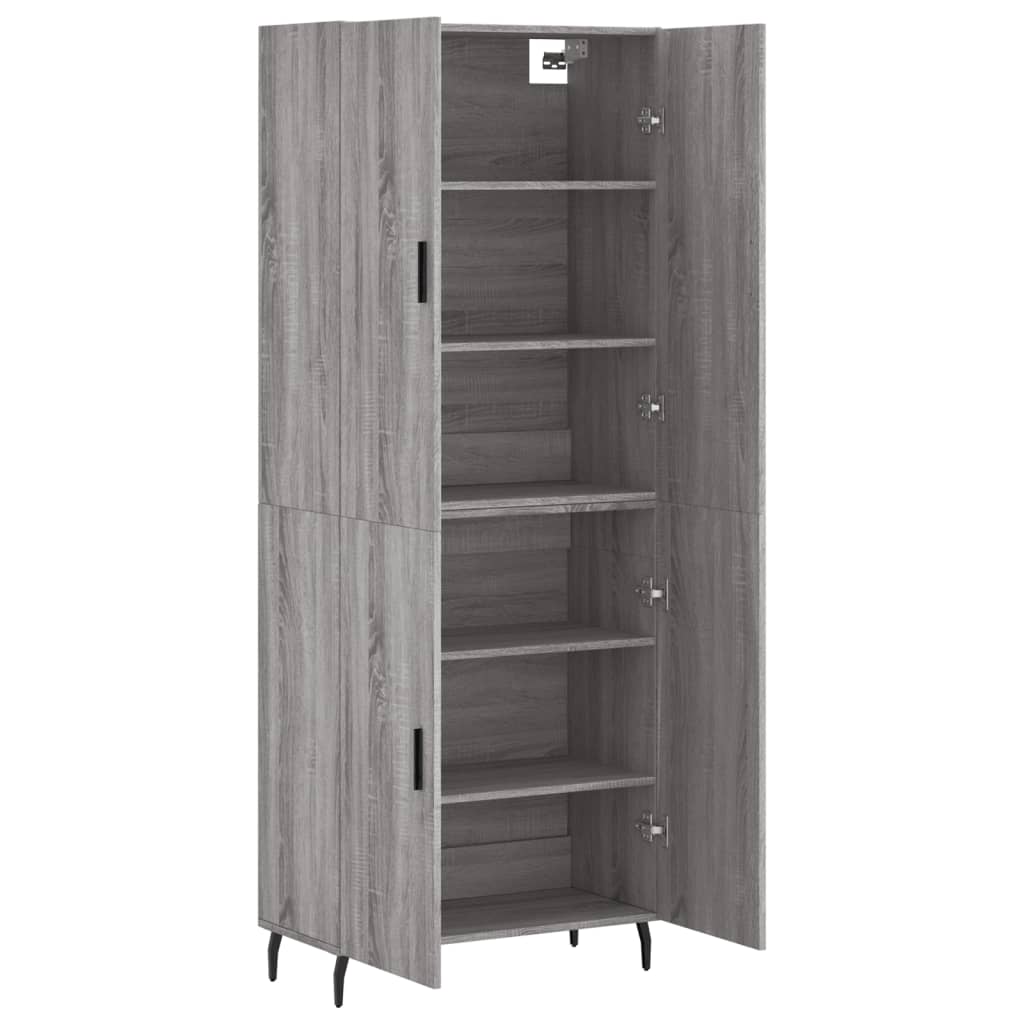 vidaXL Buffet haut Sonoma gris 69,5x34x180 cm Bois d'ingénierie