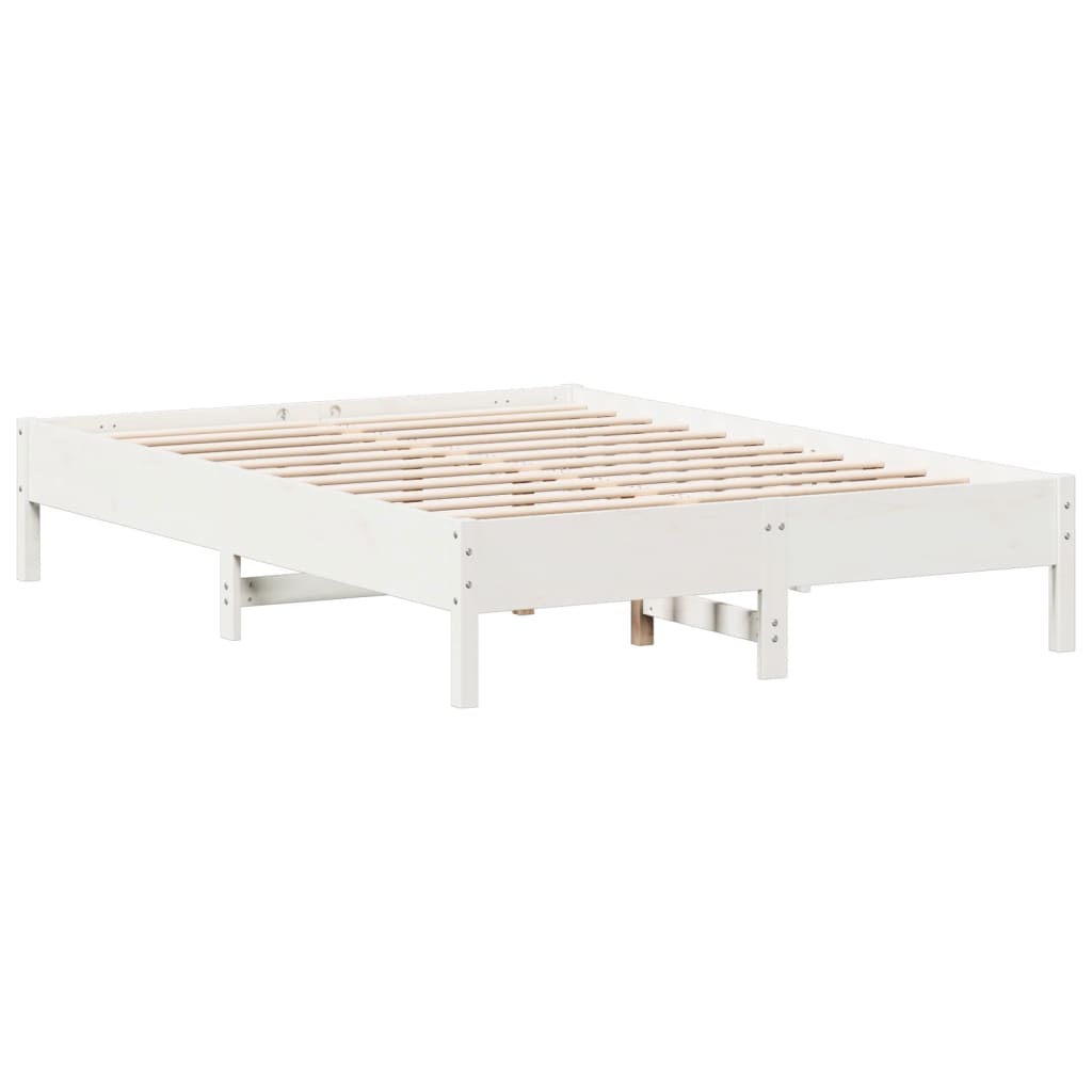 vidaXL Cadre de lit sans matelas blanc 140x200 cm bois de pin massif