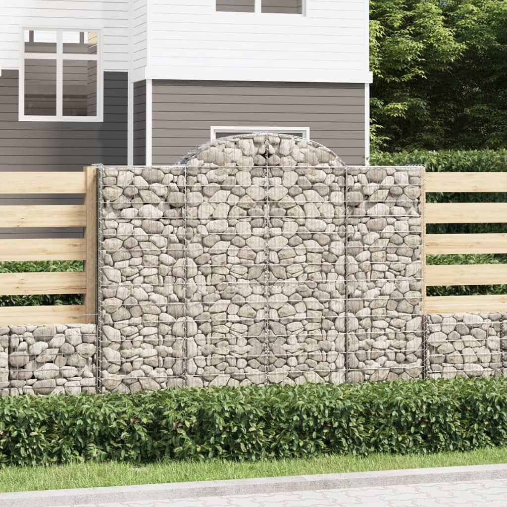 vidaXL Paniers à gabions arqués 7 pcs 200x50x160/180 cm Fer galvanisé