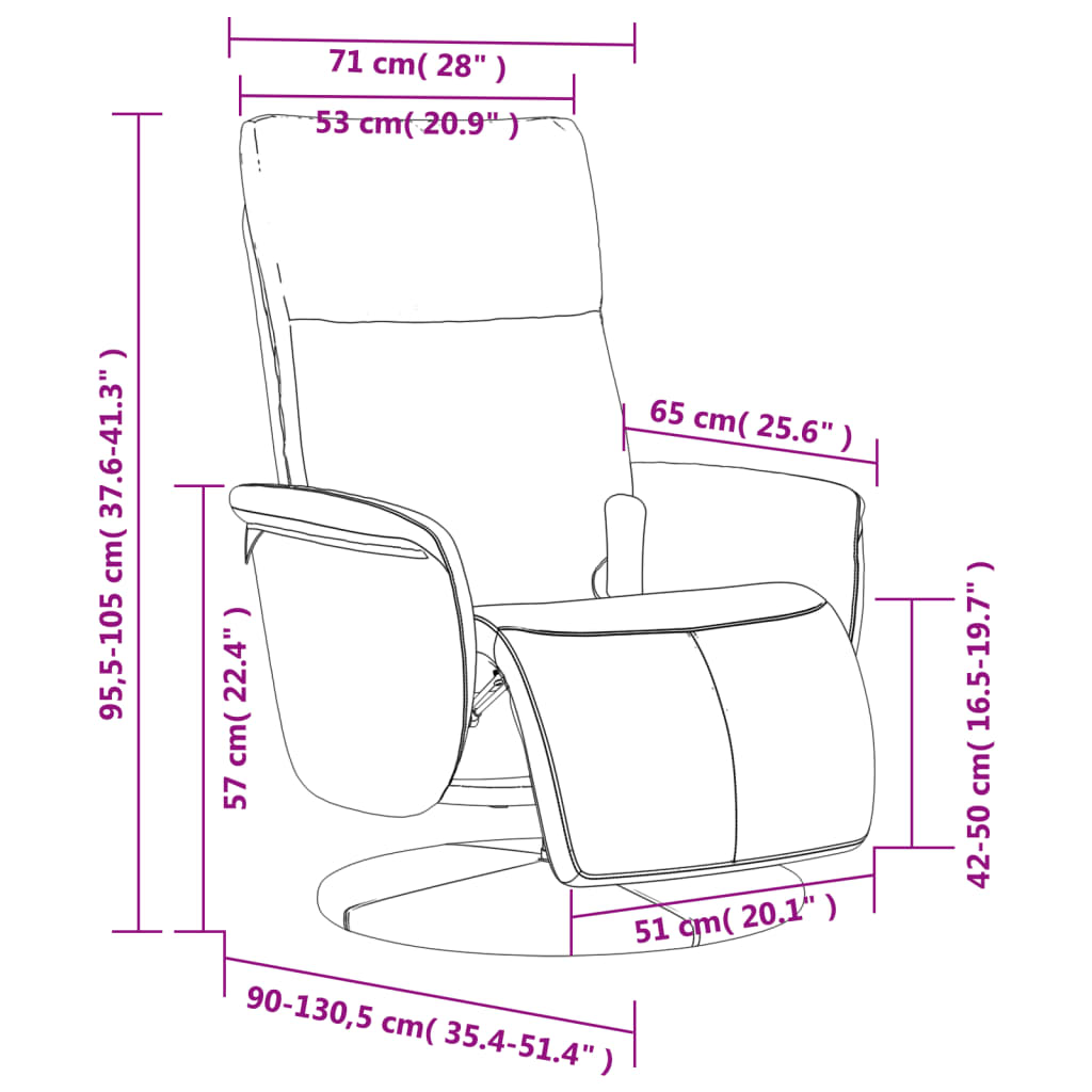 vidaXL Fauteuil inclinable de massage repose-pieds cappuccino