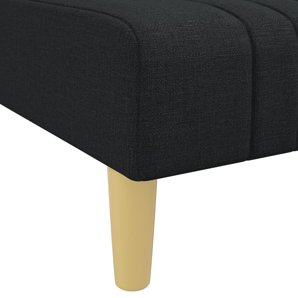 vidaXL Chaise longue noir tissu