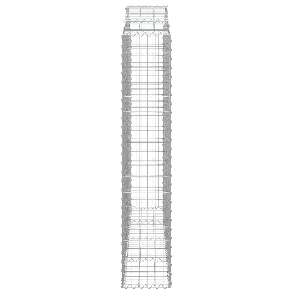 vidaXL Paniers à gabions arqués 2 pcs 200x30x160/180 cm Fer galvanisé