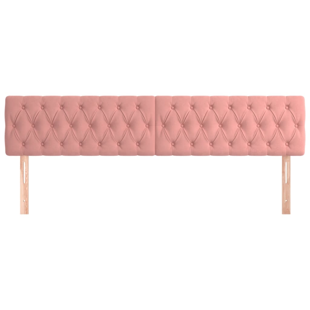 vidaXL Têtes de lit 2 pcs Rose 90x7x78/88 cm Velours