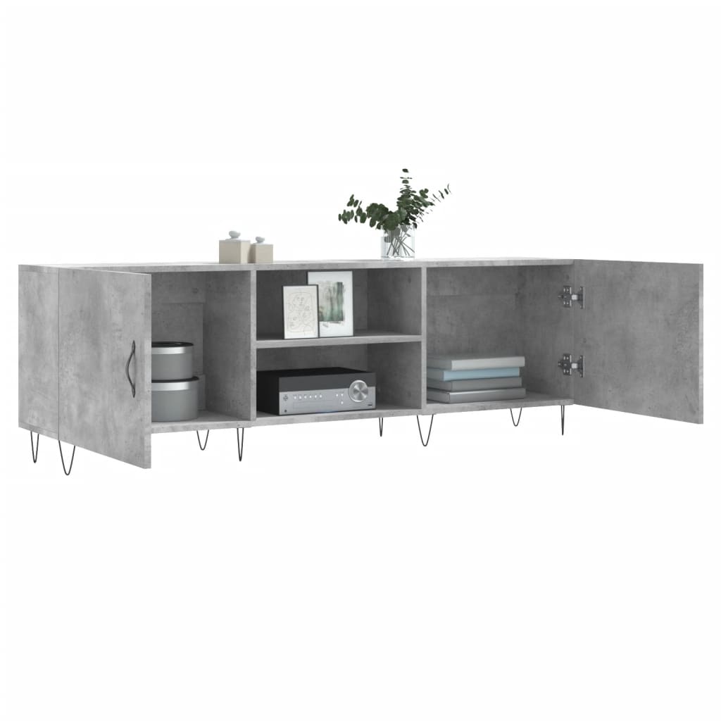 vidaXL Meuble TV gris béton 150x30x50 cm bois d'ingénierie