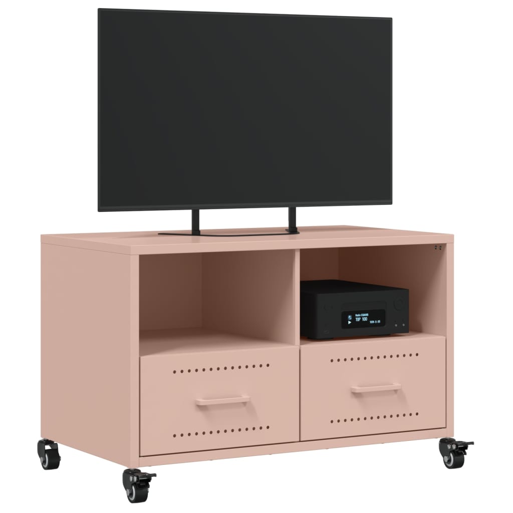 vidaXL Meuble TV rose 68x39x43,5 cm acier