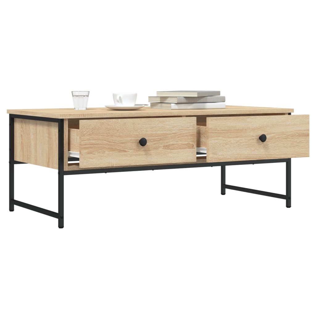 vidaXL Table basse chêne sonoma 101x49x39,5 cm bois d'ingénierie