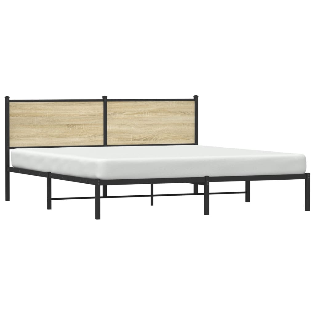 vidaXL Cadre de lit en métal sans matelas chêne sonoma 180x200 cm