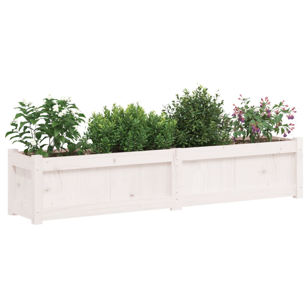 vidaXL Jardinières 2 pcs blanc bois de pin massif