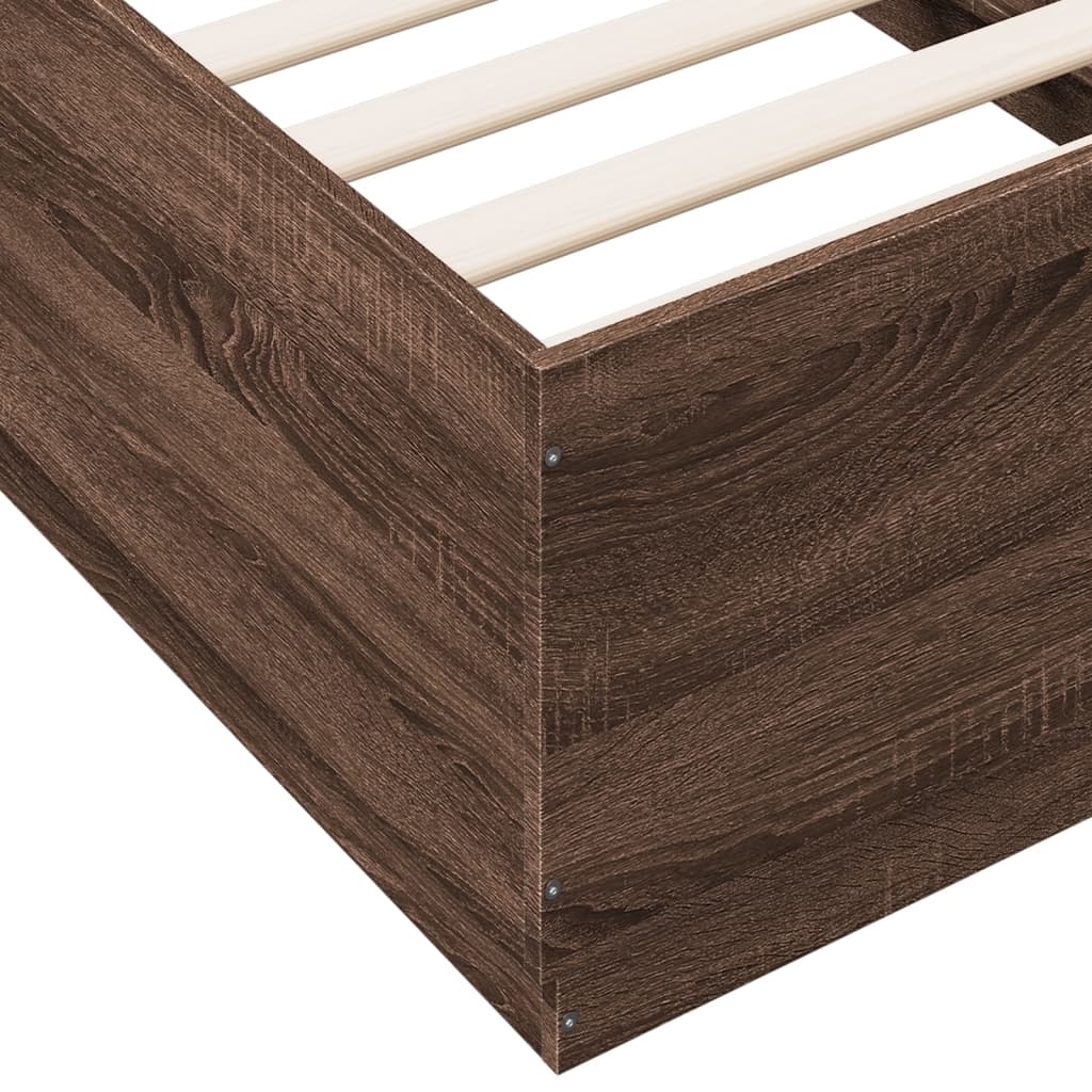 vidaXL Cadre de lit sans matelas chêne marron 75x190 cm