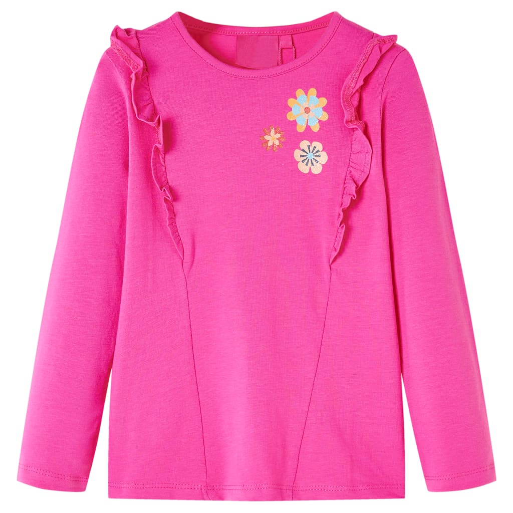 T-shirt enfants à manches longues rose foncé 128