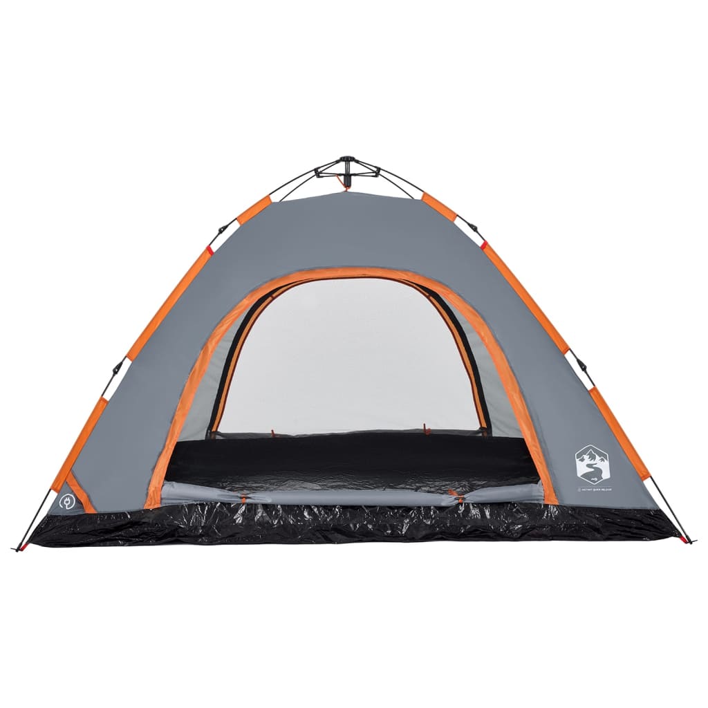 vidaXL Tente de camping 5 personnes gris et orange libération rapide