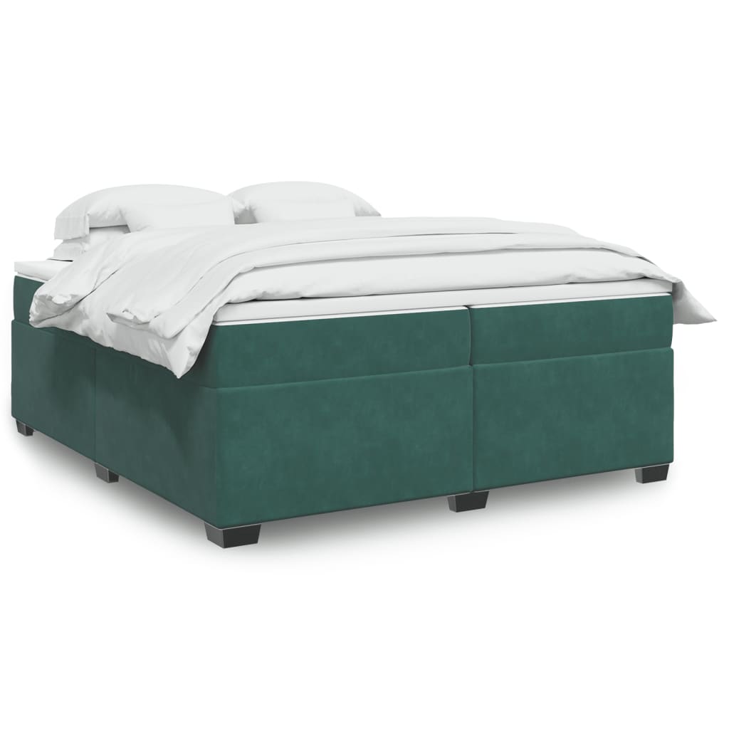 vidaXL Sommier à lattes de lit et matelas Vert foncé 200x200cm Velours