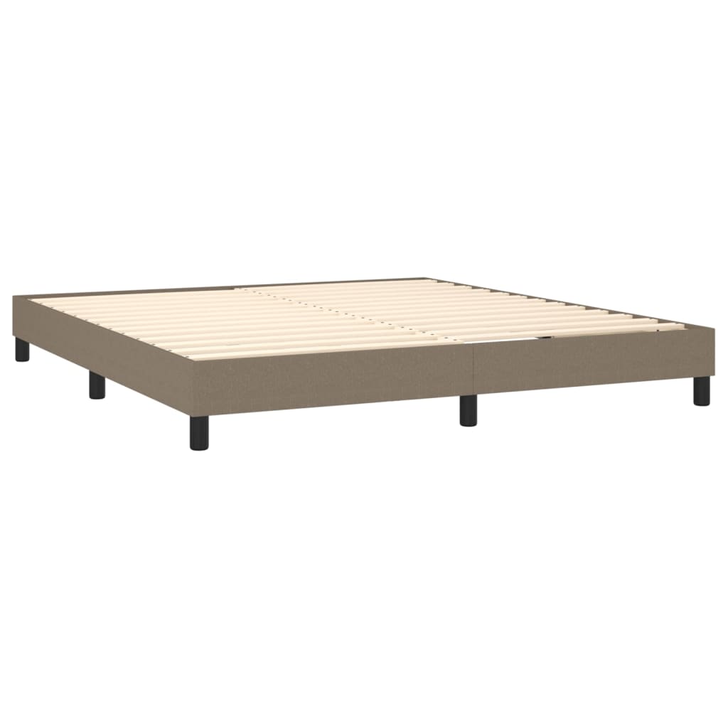 vidaXL Sommier à lattes de lit avec matelas LED Taupe 180x200 cm Tissu