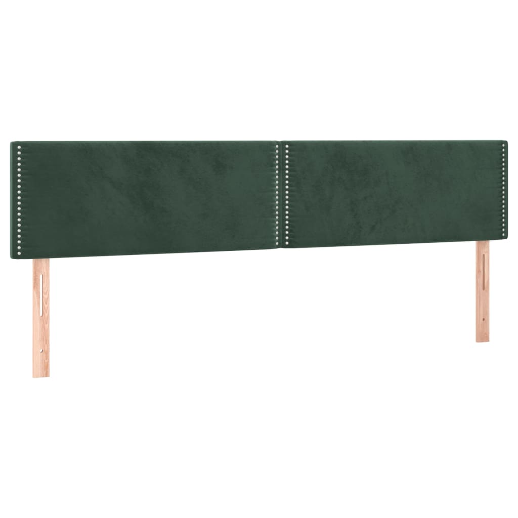 vidaXL Tête de lit à LED Vert foncé 180x5x78/88 cm Velours