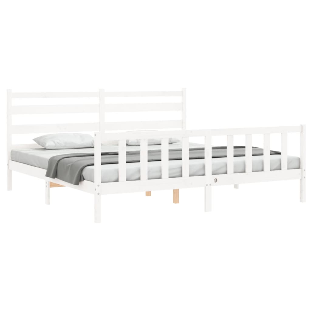 vidaXL Cadre de lit sans matelas blanc bois de pin massif