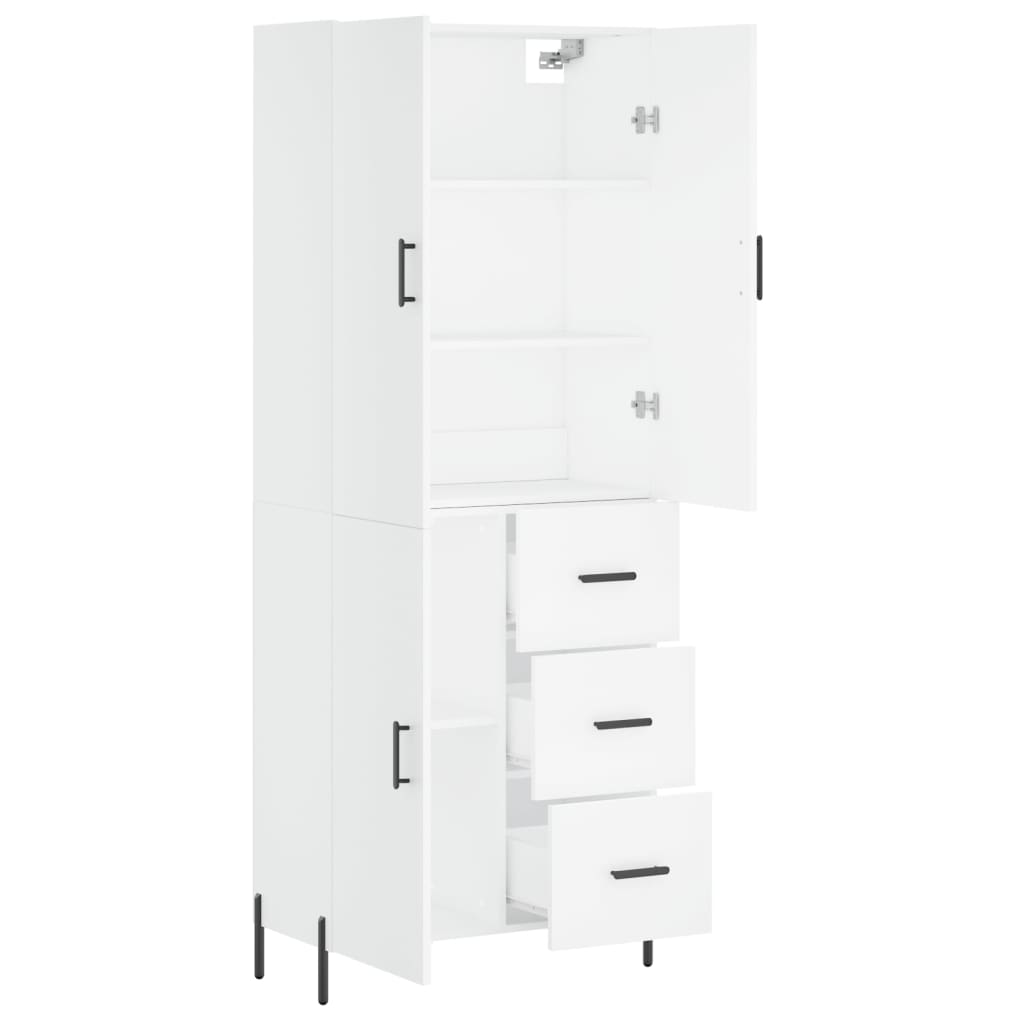 vidaXL Buffet haut Blanc 69,5x34x180 cm Bois d'ingénierie