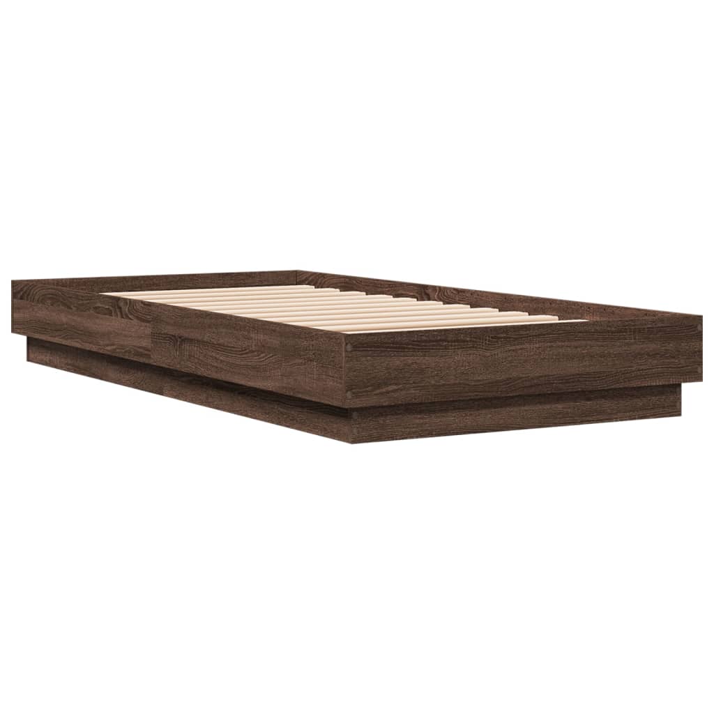 vidaXL Cadre de lit sans matelas chêne marron 75x190cm bois ingénierie