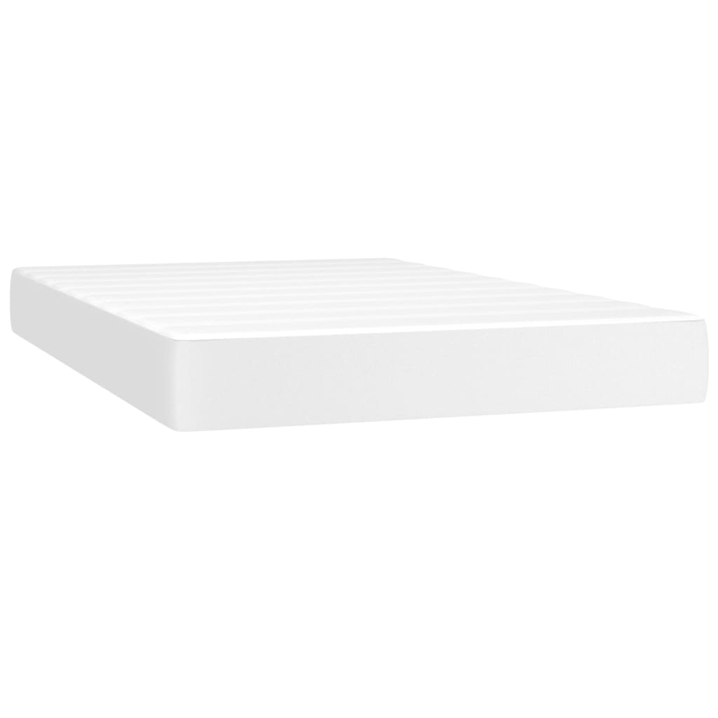 vidaXL Sommier à lattes de lit avec matelas et LED Blanc 120x200 cm