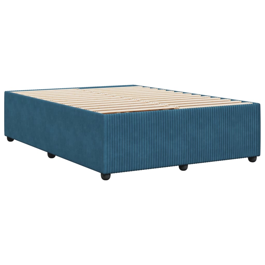 vidaXL Cadre de lit sans matelas bleu 140x190 cm velours