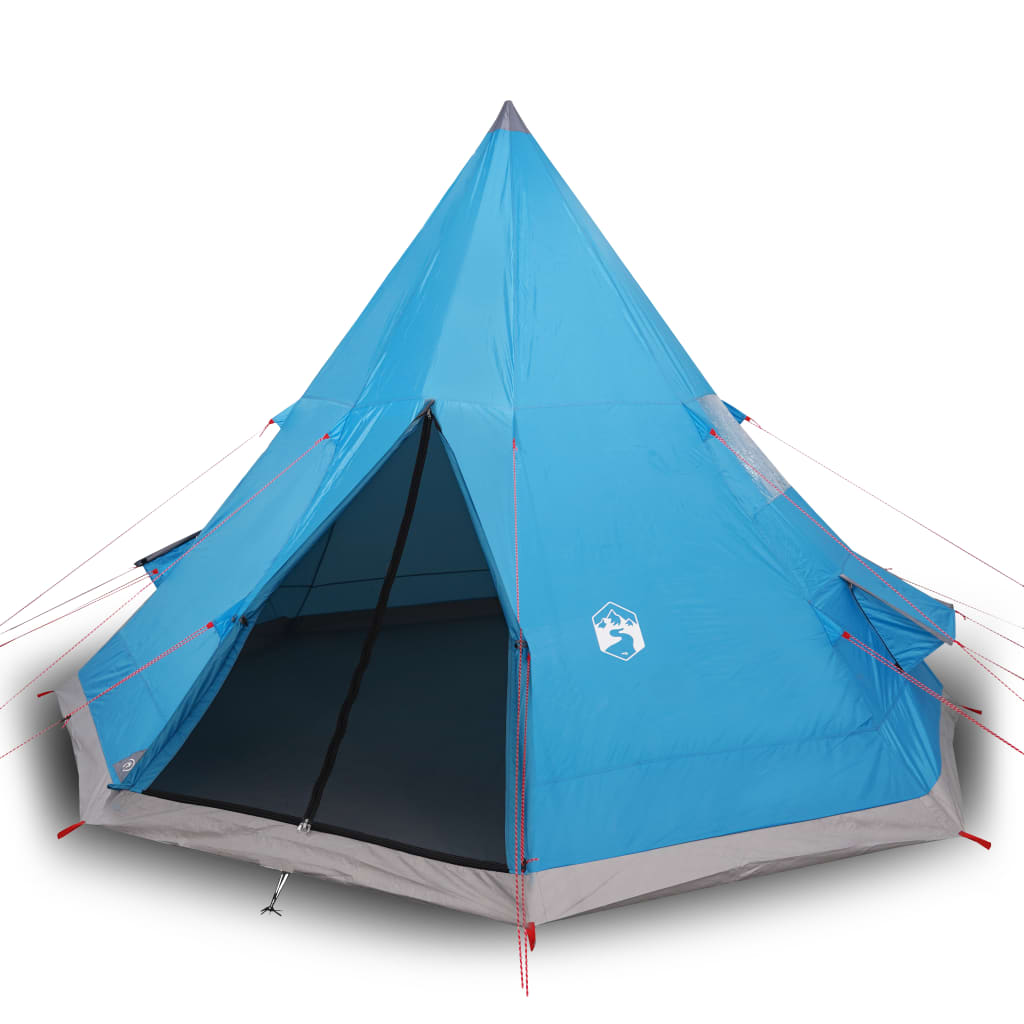 vidaXL Tente de camping tipi 4 personnes bleu imperméable