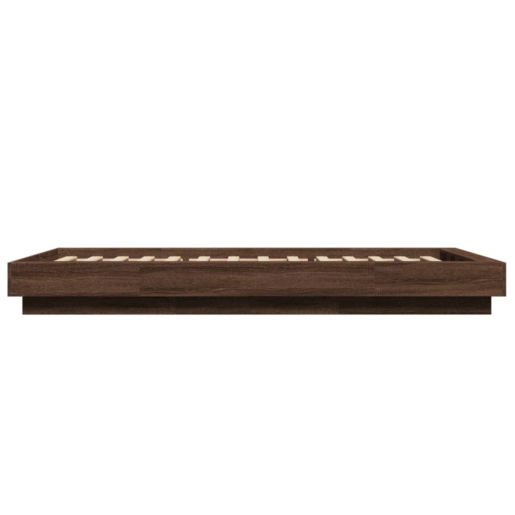 vidaXL Cadre de lit chêne marron 75x190 cm bois d'ingénierie