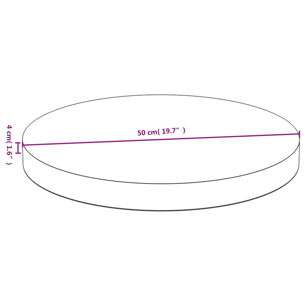 vidaXL Dessus de table Ø50x4 cm bambou