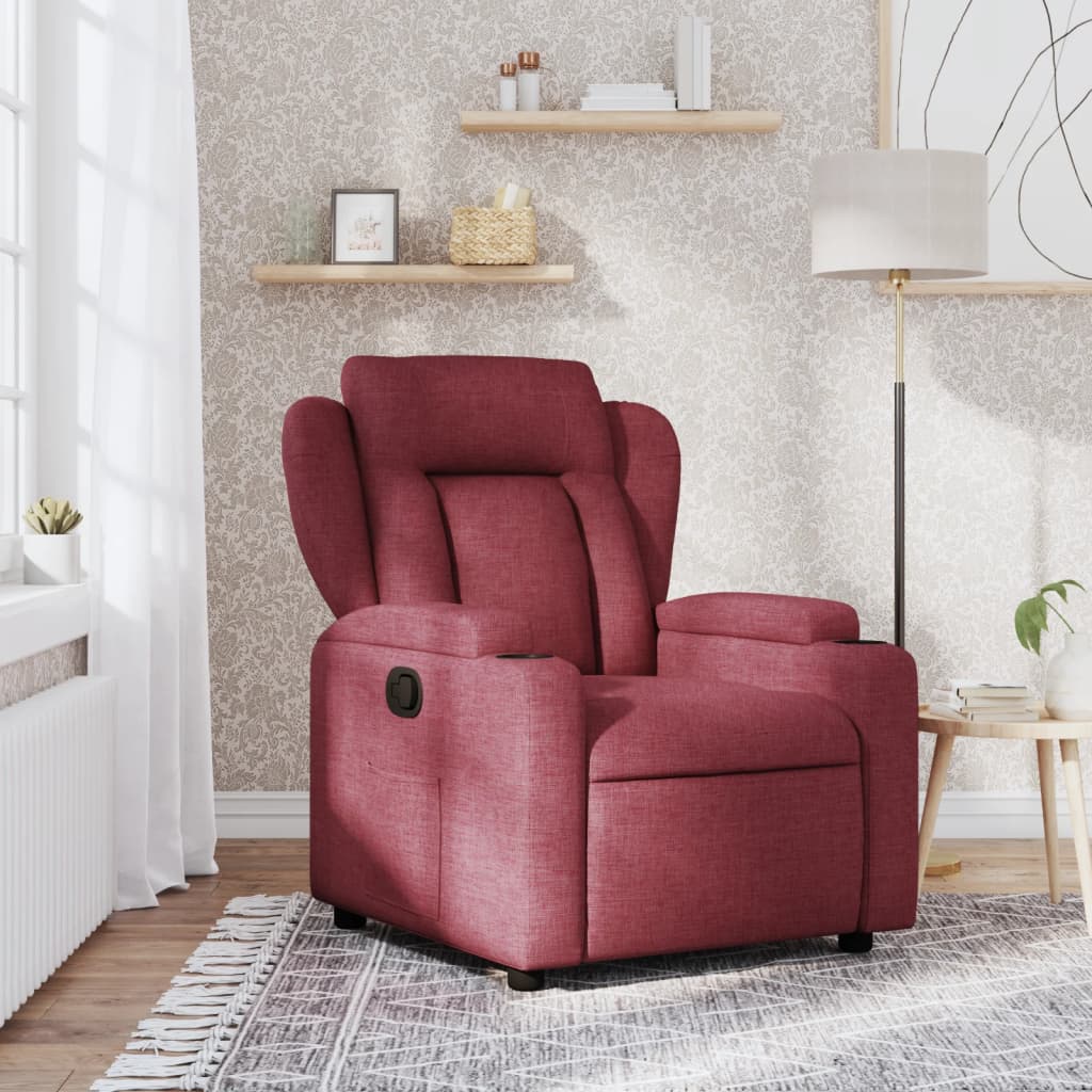 vidaXL Fauteuil inclinable Rouge bordeaux Tissu