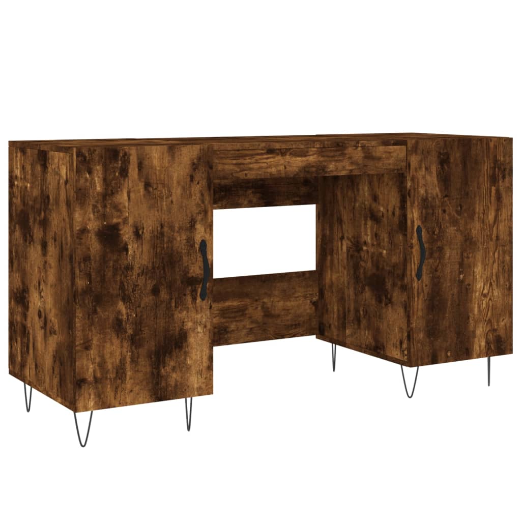 vidaXL Bureau chêne fumé 140x50x75 cm bois d'ingénierie