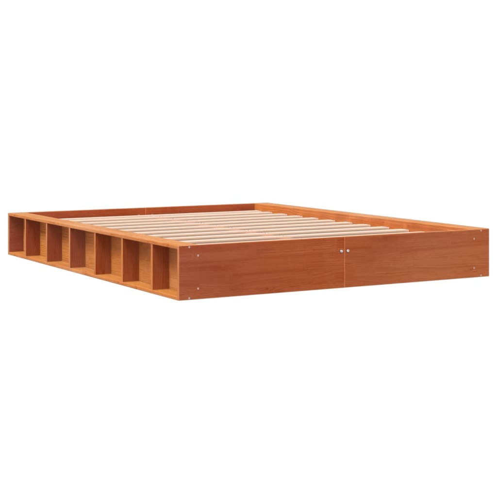 vidaXL Cadre de lit sans matelas cire marron 120x190cm bois pin massif