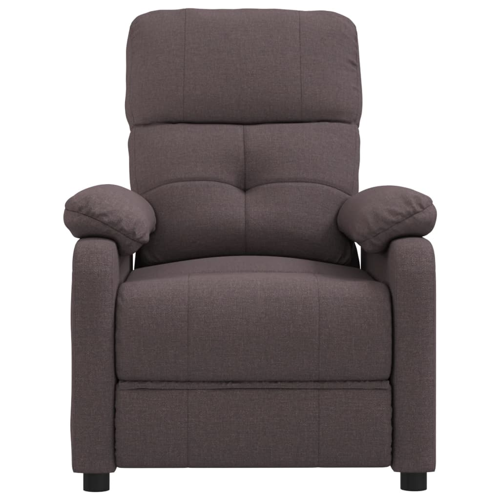 vidaXL Fauteuil de massage Marron foncé Tissu