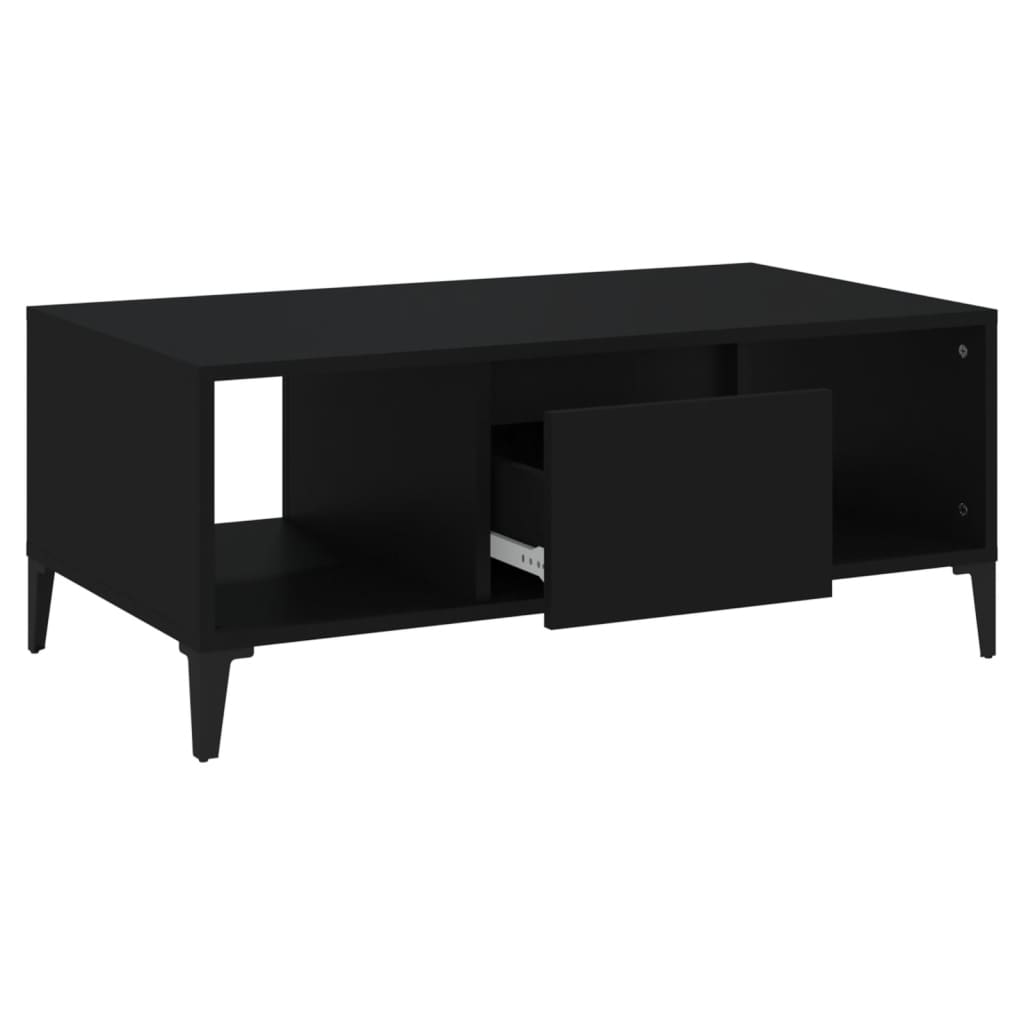 vidaXL Table basse Noir 90x50x36,5 cm Bois d'ingénierie