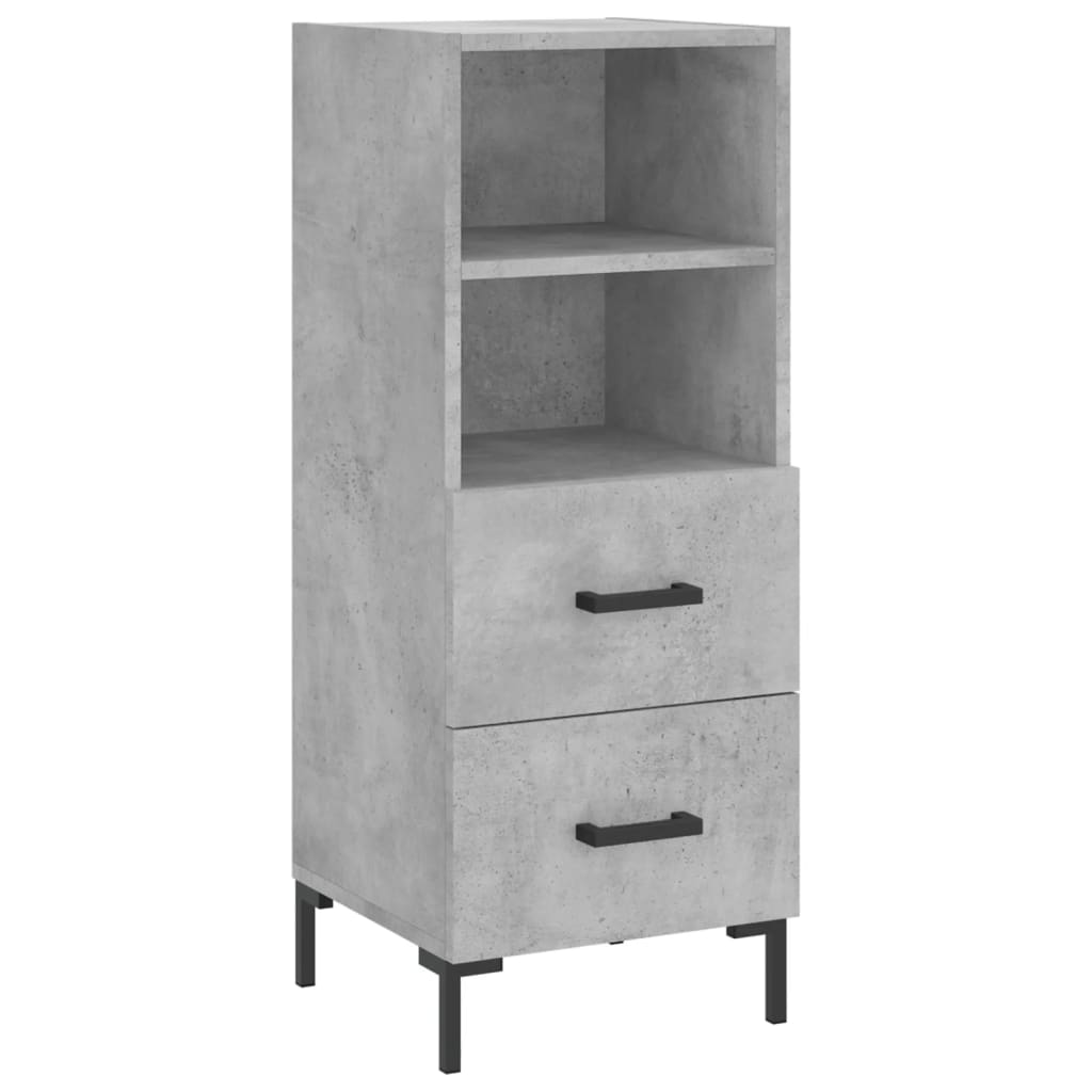 vidaXL Buffet haut Gris béton 34,5x34x180 cm Bois d'ingénierie