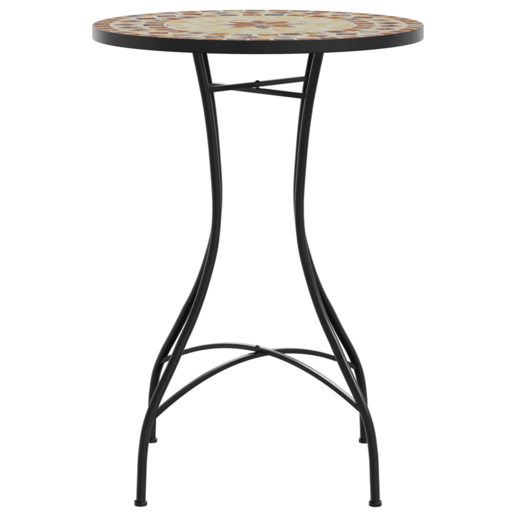 vidaXL Table de bistro mosaïque terre cuite blanc Ø50x70 cm céramique