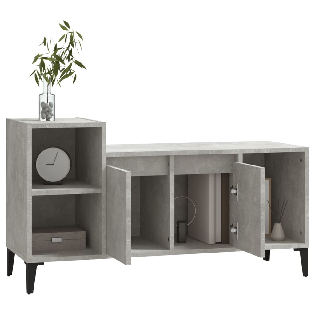 vidaXL Meuble TV Gris béton 100x35x55 cm Bois d'ingénierie