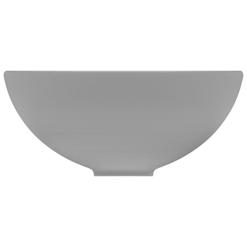 vidaXL Lavabo rond de luxe de salle Gris clair mat 32,5x14cm Céramique