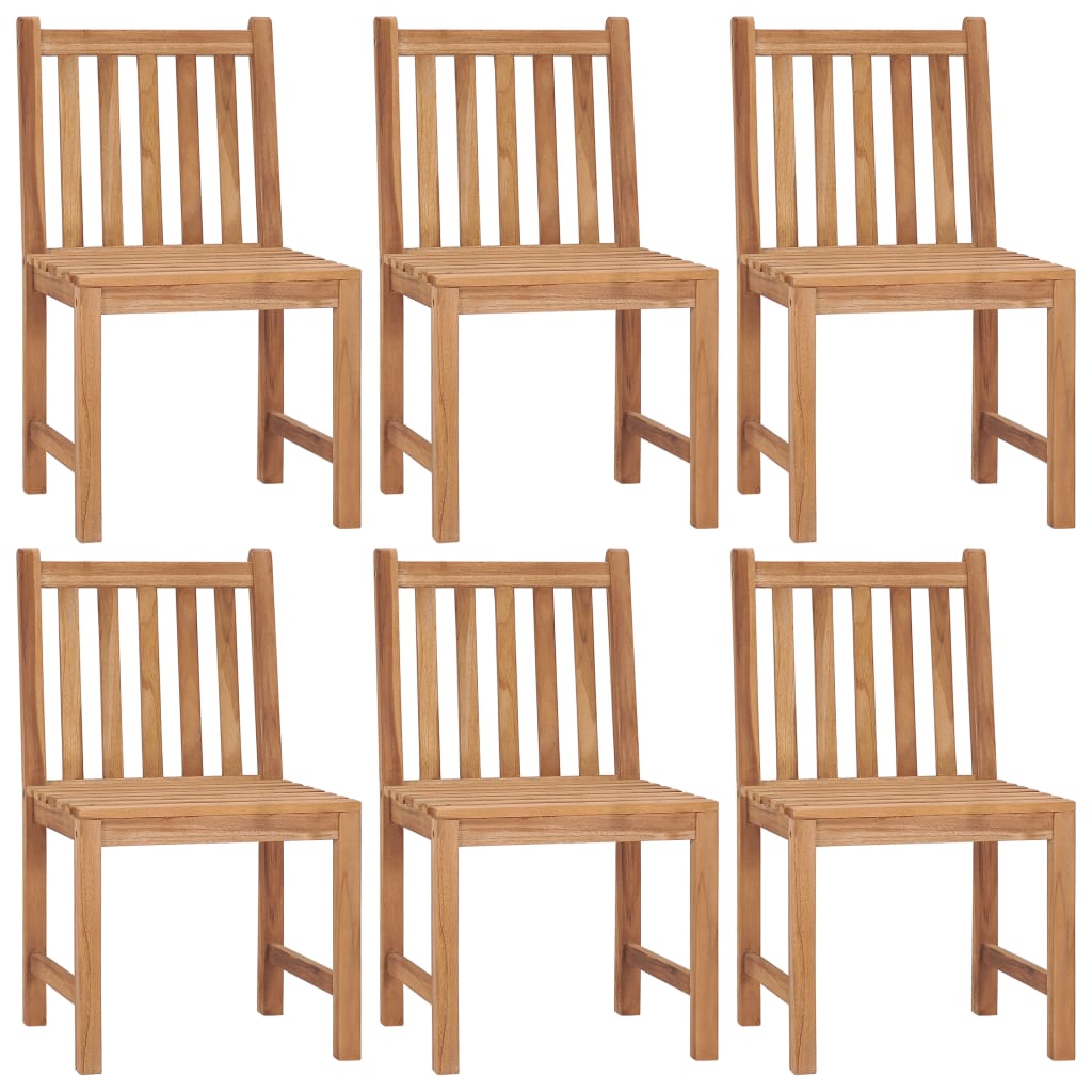 vidaXL Chaises de jardin lot de 6 avec coussins Bois de teck massif