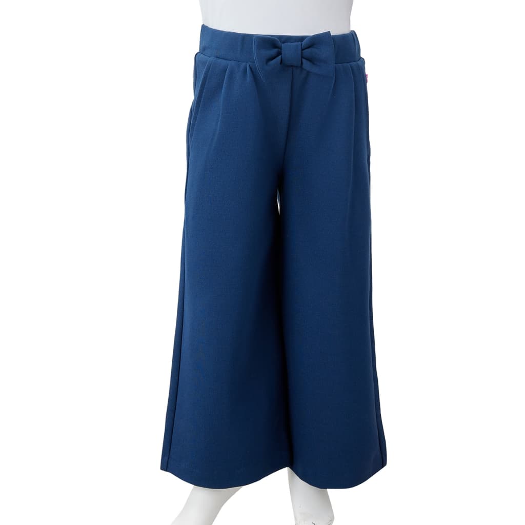 Pantalon à jambes larges pour enfants bleu marine 140