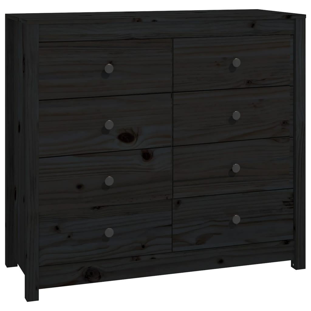 vidaXL Armoire latérale Noir 100x40x90 cm Bois de pin massif