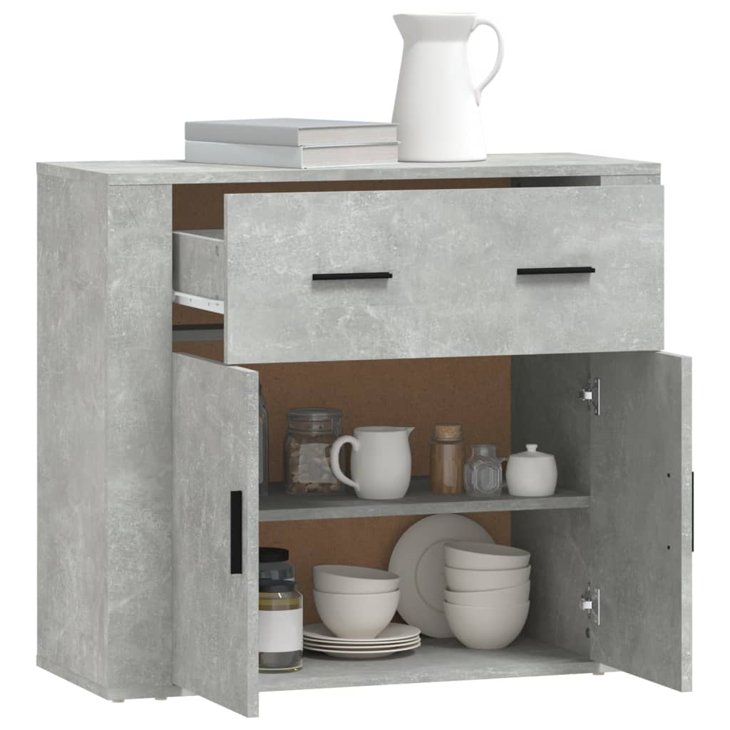 vidaXL Buffet Gris béton 80x33x70 cm Bois d'ingénierie